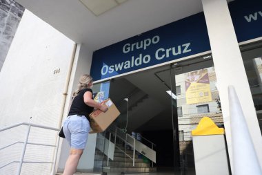 Sao Paulo 'daki İkinci Seçimler için Oylama ve Hazırlıklar. 29 Ekim 2022, Sao Paulo, Brezilya: Brezilya 'nın en büyük Seçim Koleji olan Faculdades Oswaldo Cruz' un (FOC)