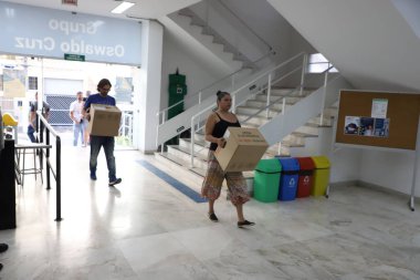 Sao Paulo 'daki İkinci Seçimler için Oylama ve Hazırlıklar. 29 Ekim 2022, Sao Paulo, Brezilya: Brezilya 'nın en büyük Seçim Koleji olan Faculdades Oswaldo Cruz' un (FOC)