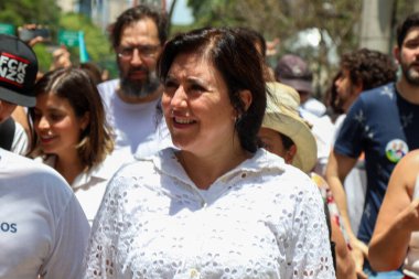 Brezilya Seçimleri: Senatör Simone Tebet Sao Paulo 'da eski başkan Lula için kampanya yürütüyor. 29 Ekim 2022, Sao Paulo, Brezilya MDB-MS başkanlığına aday olan Senatör Simone Tebet
