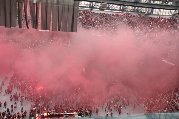 Libertadores Soccer Cup Finały Fani Athletico Oglądają Mecz Przeciwko Flamengo — Zdjęcie stockowe