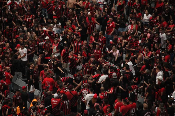 Libertadores Soccer Cup Finale Athletico Fans Verfolgen Das Spiel Gegen — Stockfoto