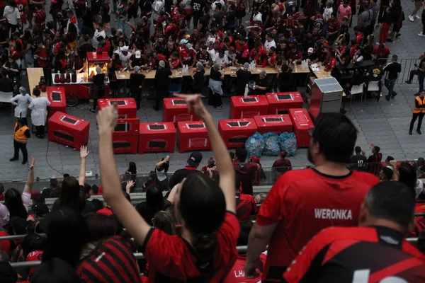 Libertadores Soccer Cup Finali Tifosi Athletico Guardano Partita Contro Flamengo — Foto Stock