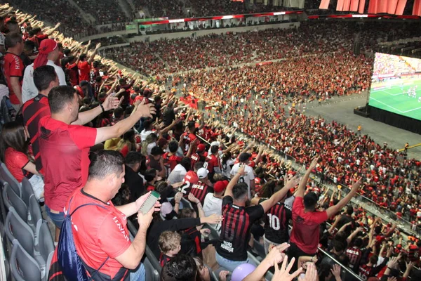 Libertadores Soccer Cup Finale Athletico Fans Verfolgen Das Spiel Gegen — Stockfoto