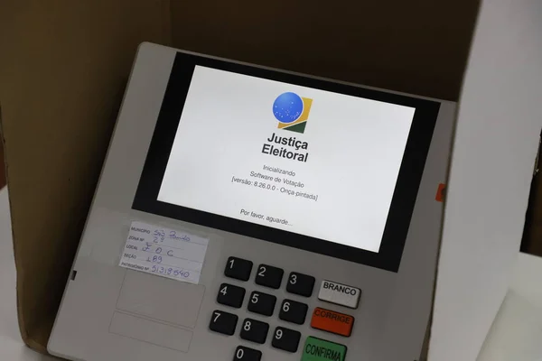 stock image Arrival of Ballots and Preparations for Runoff Election in Sao Paulo . October 29, 2022, Sao Paulo, Brazil: The arrival of ballot and preparations for the voting rooms of the largest Electoral College in Brazil, Faculdades Oswaldo Cruz (FOC)