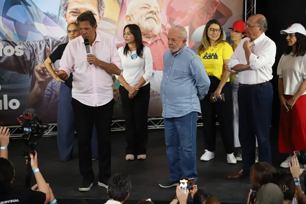 Brazilië Verkiezingen Voormalig President Lula Geeft Een Interview Met Pepe — Stockfoto
