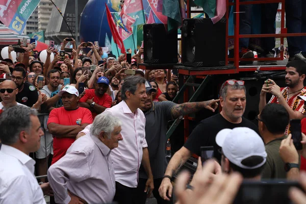 Elections Brésil Lula Promène Sur Paulista Avenue Présence Ancien Président — Photo