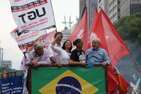 Brazílie Volby Lula Přítomnosti Bývalého Prezidenta José Mujicy Prochází Bulváru — Stock fotografie