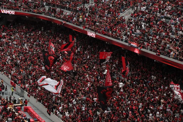 Libertadores Soccer Cup Finale Atletico Fans Kijken Naar Wedstrijd Tegen — Stockfoto