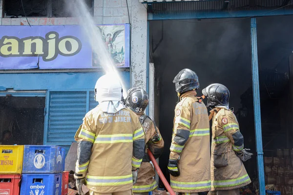 Incendie Éclate Dans Les Entrepôts Centre Approvisionnement Alimentaire Rio Janeiro — Photo