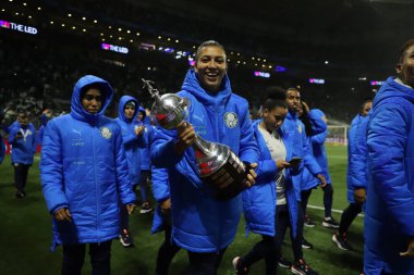 Libertadores Kadınlar Futbol Kupası - Palmeiras Şampiyonu. 2 Kasım 2022, Sao Paulo, Brezilya: Palmeiras kadın takımının oyuncuları, Libertadores for Women 's Soccer Cup şampiyonları, Olimpiyat turuna katılırlar. 