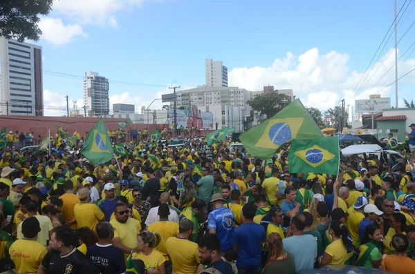 Manifestantes Bolsonaristas Protestan Pidiendo Intervención Militar Brasil Noviembre 2022 Río — Foto de Stock