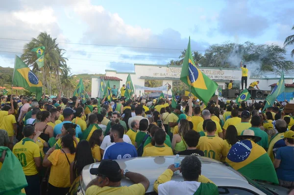 Les Manifestants Bolsonaristes Protestent Pour Une Intervention Militaire Brésil Novembre — Photo