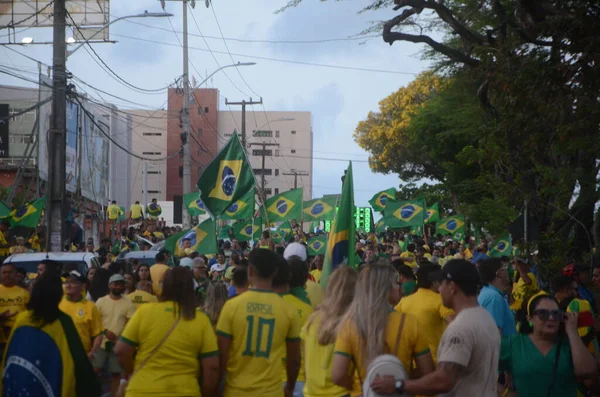 Болсонаристы Протестуют Против Призыва Военной Интервенции Бразилию Ноября 2022 Года — стоковое фото