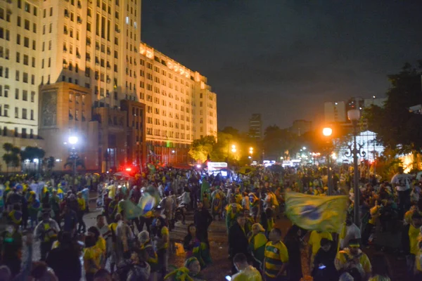 Les Partisans Président Brésilien Jair Bolsonaros Appellent Une Intervention Militaire — Photo