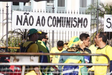 Brezilya Cumhurbaşkanı Jair Bolsonaristas 'ın destekçileri Rio de Janeiro' daki Doğu Askeri Komutanlığı önünde kamp yapmaya devam ediyorlar. 5 Kasım 2022, Rio de Janeiro, Brezilya: Cumhurbaşkanı Jair Bolsonaro 'nun destekçileri (Liberal Parti) 