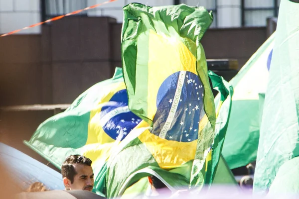Aanhang Van Braziliaanse President Jair Bolsonaristas Kampeert Nog Steeds Voor — Stockfoto