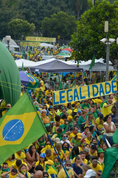Sostenitori Del Presidente Brasiliano Jair Bolsonaro Rimangono Accampati Davanti Comando — Foto Stock