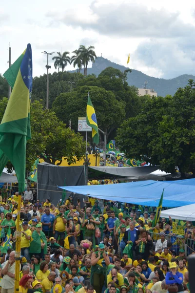 Les Partisans Président Brésilien Jair Bolsonaro Restent Campés Devant Commandement — Photo