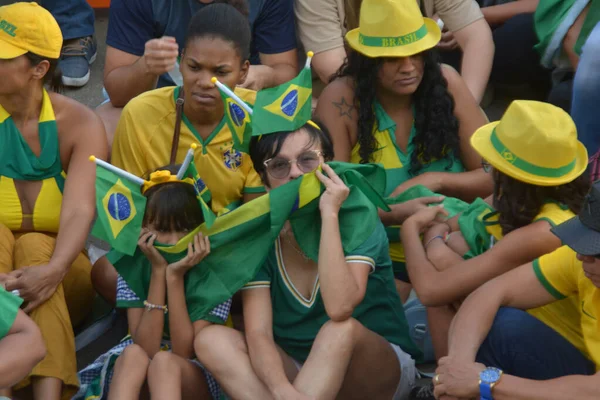 Støttespillere Den Brasilianske Presidenten Jair Bolsonaro Forblir Leir Foran Den – stockfoto