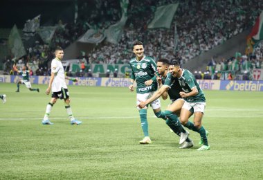 Brezilya Futbol Şampiyonası: Palmeiras Amerika-MG 'ye karşı. 9 Kasım 2022, Sao Paulo, Brezilya: Palmeiras takımı Amerika-MG' ye karşı oynanan final maçında Brezilya şampiyonu unvanını kutluyor