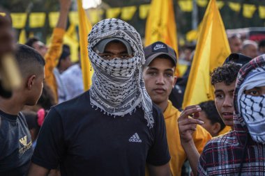 The Fatah movement organizes a festival in memory of the martyrdom of the late President Yasser Arafat, November 10, 2022, Gaza, Palestine: Thousands of Palestinians participated in a festival held by the Fatah movement clipart