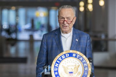 Senator Schumer's Remarks After Democrats Keep Control Of Senate. November 13, 2022, New York, USA: Senate Majority Leader, U.S. Senator Chuck Schumer (D-NY) speaks to press after democrats keep control of senate on November 13, 2022  clipart