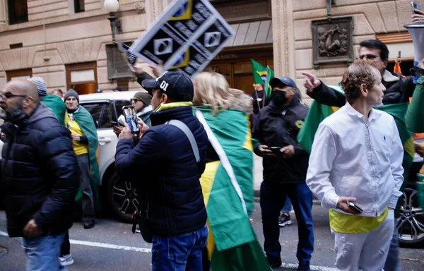 Nieuw Brazilianen Protesteren Bij Lide Brazil Conference November 2022 New — Stockfoto