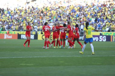 Bayanlar futbol: Brezilya ve Kanada arasında dostça bir maç. 15 Kasım 2022, Sao Paulo, Brezilya: Brezilya ve Kanada takımları arasındaki futbol maçı, Sao Paulo 'daki Neo Quimica Arena Stadyumu' nda yapıldı.