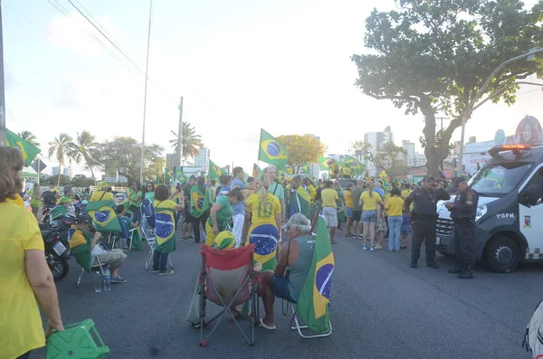 Apoiantes Presidente Brasileiro Jair Bolsonaro Protestam Natal Novembro 2022 Natal — Fotografia de Stock