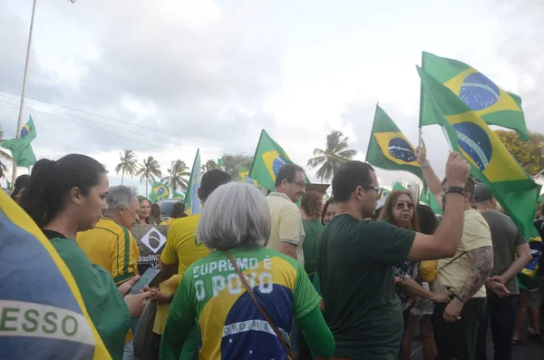 Anhänger Des Brasilianischen Präsidenten Jair Bolsonaro Protestieren Natal November 2022 — Stockfoto