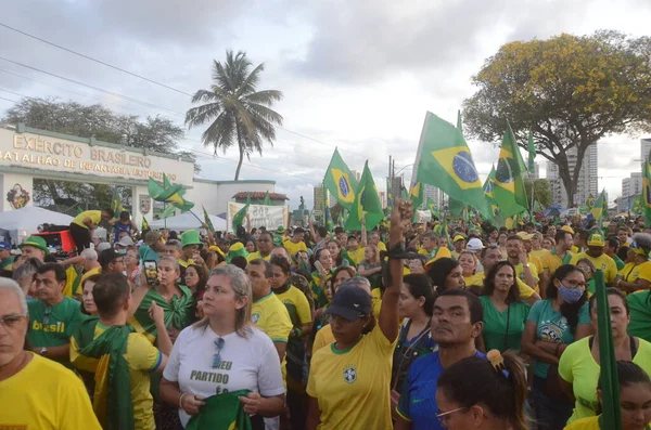 Sostenitori Del Presidente Brasiliano Jair Bolsonaro Protestano Natal Novembre 2022 — Foto Stock