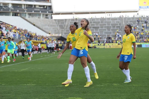 Futebol Feminino Jogo Amigável Entre Brasil Canadá Novembro 2022 São — Fotografia de Stock