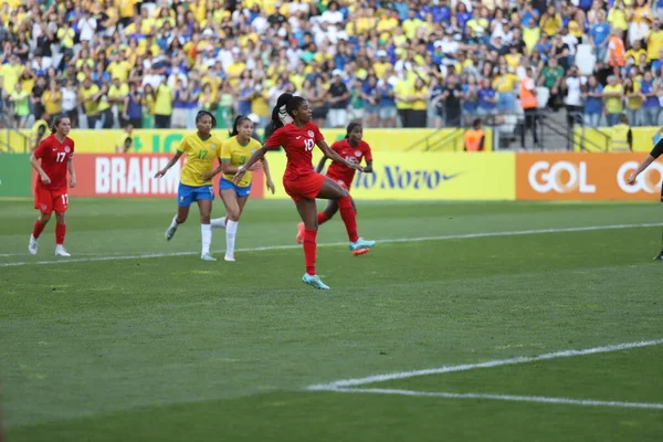 Futebol Feminino Jogo Amigável Entre Brasil Canadá Novembro 2022 São — Fotografia de Stock