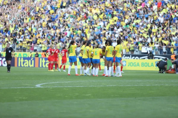 Ženský Fotbal Přátelský Zápas Mezi Brazílií Kanadou Listopadu 2022 Sao — Stock fotografie