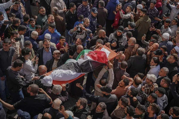 Tausende Palästinenser Trauern Die Leichen Von Palästinensern November 2022 Gaza — Stockfoto