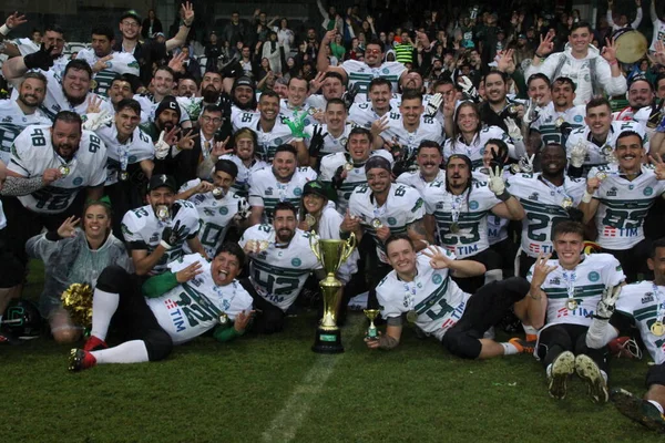 Τελικός Της Βραζιλίας American Football League Μεταξύ Crocodiles Και Galo — Φωτογραφία Αρχείου