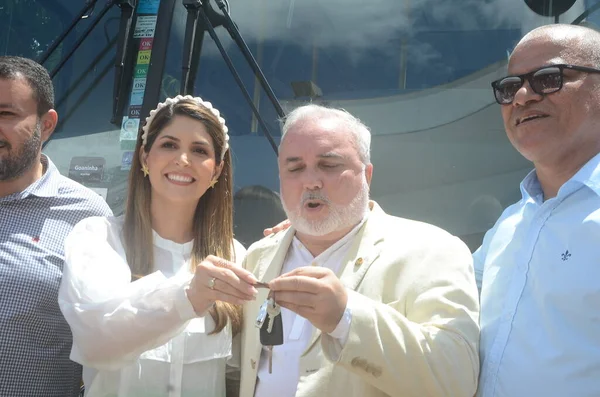 Regeringen Rio Grande Norte Levererar Skolbussar Till Det Offentliga Nätverket — Stockfoto
