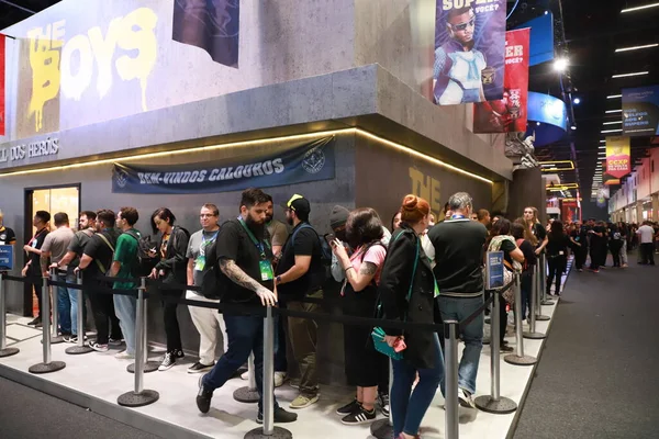Crowd Movement Stand Comic Con Experience Ccxp Beurs Sao Paulo — Stockfoto