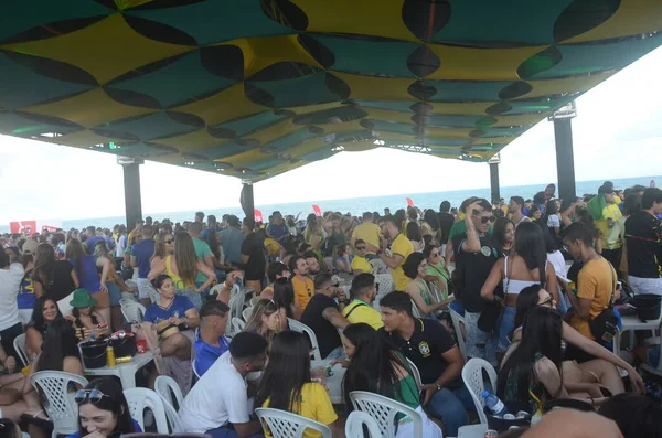 Fifa Dünya Kupası Katarı 2022 Taraftarlar Natal Kentinde Brezilya Ile — Stok fotoğraf