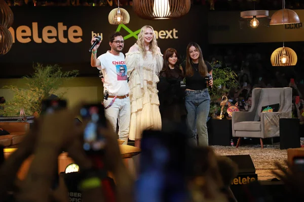 Actriz Inglesa Gwendoline Christie Toma Escenario Omelette Ccxp Sao Paulo —  Fotos de Stock