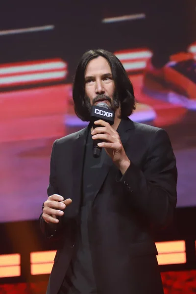 Acteur Canadien Keanu Reeves Participe Panel Pour Promouvoir John Wick — Photo