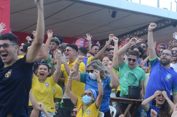 Szurkolók Brazília Korea Közötti Meccset Nézik Világbajnokság Fordulójában 2022 December — Stock Fotó