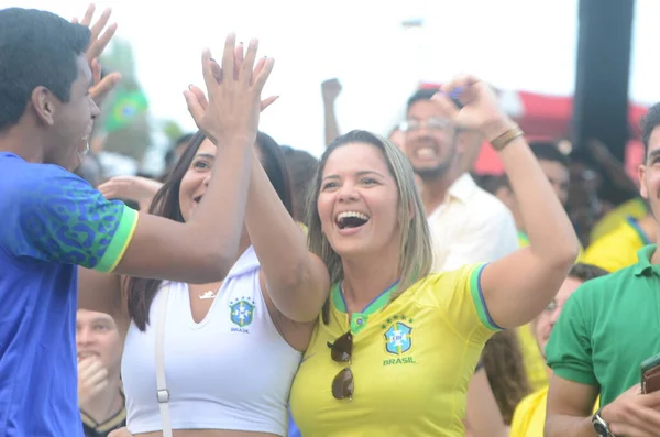 Tifosi Guardano Partita Tra Brasile Corea Turno Della Coppa Del — Foto Stock