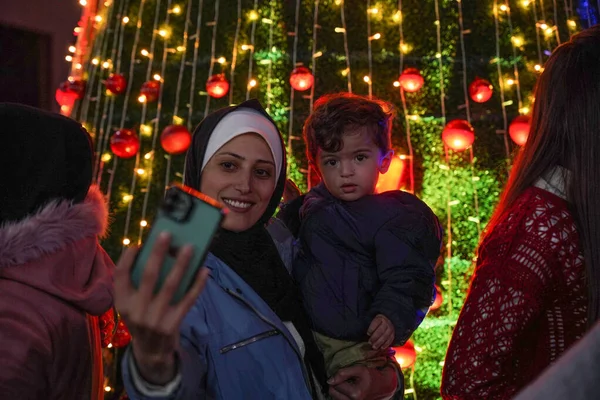 Cristãos Gaza Celebram Ano Novo Dezembro 2022 Gaza Palestina Cristãos — Fotografia de Stock