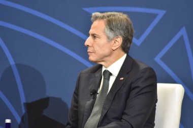 2022 ABD Afrika Liderler Zirvesi. 13 Aralık 2022, Washington DC, ABD: ABD Dışişleri Bakanı Antony Blinken, Washington DC 'de düzenlenen ABD-Afrika Liderler Zirvesi sırasında Barış, Güvenlik ve Yönetim Forumuna katıldı.