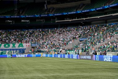 Paulista Kadınlar Futbol Finali Palmeiras ve Santos arasında. 21 Aralık 2022, Sao Paulo, Brezilya: 21 Aralık Çarşamba günü Sao Paulo 'daki Allianz Parque' da oynanan Paulista Women Soccer Finali için Palmeiras ve Santos arasında oynanan futbol maçı). 