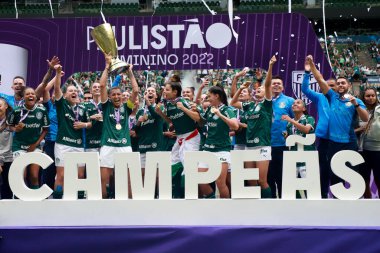 Palmeiras, Paulista Kadın Futbolu şampiyonu. 21 Aralık 2022, Sao Paulo, Brezilya: Palmeiras, Sao Paulo 'daki Allianz Parque' da 21 Aralık Çarşamba günü oynanan karşılaşmada Paulista Women Soccer 'ı 2-1 yendi.