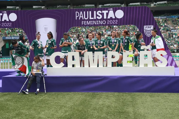 Palmeiras Campeã Futebol Feminino Paulista Dezembro 2022 São Paulo Brasil — Fotografia de Stock