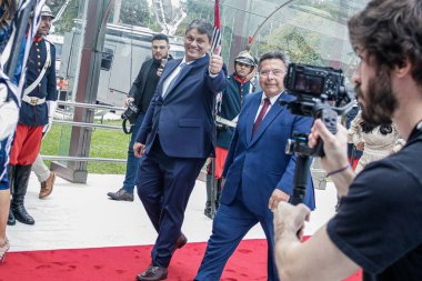 Sao Paulo Valisi Tarcio de Freitas 'ın yemin töreni. 01 Ocak 2023, Sao Paulo, Brezilya: Seçilmiş vali Tarcisio de Freitas ve yeni vali yardımcısı Felicio Ramuth 'un 1. Pazar günü yemin törenine gelmeleri) 