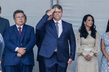 Sao Paulo Valisi Tarcio de Freitas 'ın yemin töreni. 01 Ocak 2023, Sao Paulo, Brezilya: Tarcisio de Freitas Sao Paulo Valisi olarak yemin etti ve Felicio Ramuth vali yardımcısı oldu.) 